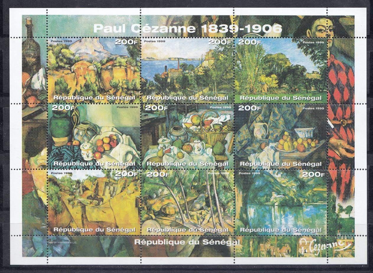 Живопись. 1999 год Республика Сенегал. Paul Cezanne (1839-1906).