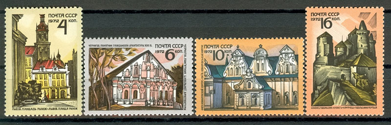 4077-4080. СССР 1972 год. Историко-архитектурные памятники Украины