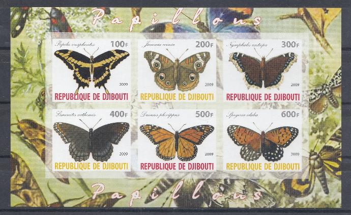 Бабочки. Республика Джибути 2009 год.