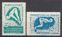 Спорт. Уругвай 1958 год. XIV Чемпионат Южной Америки. Водные виды спорта.