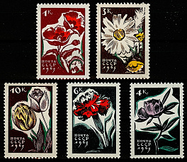 3102-3106. СССР 1965 год. Цветы