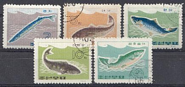 Морская фауна. КНДР 1966 год. Промысловые рыбы.