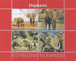 Фауна. Республика Бурунди 2011 год. Слоны.