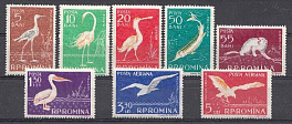 Фауна. Птицы. Румыния 1957 год. Пеликан. Аисты.