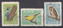 Птицы. КНДР 1961 год. Лесные птицы.