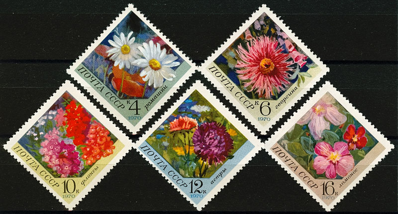 3867-3871. СССР 1970 год. Цветы