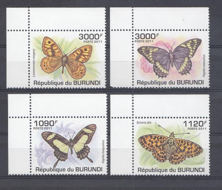 Бабочки. Республика Бурунди 2011 год.