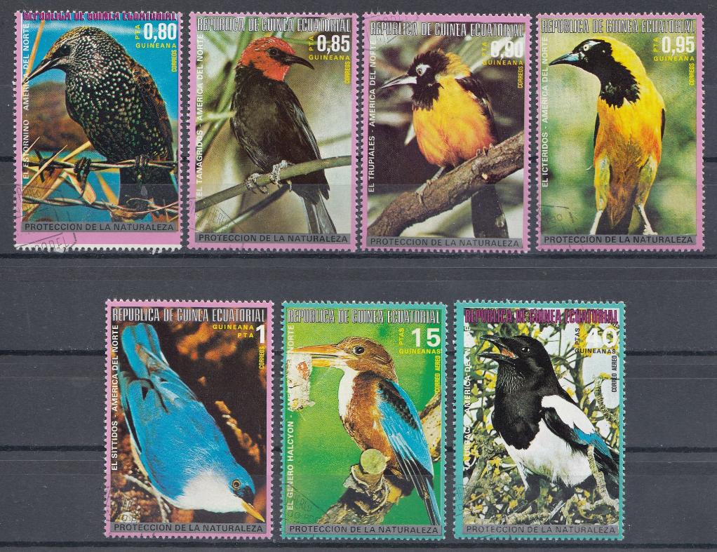 Лесные птицы. Экваториальная Гвинея 1976 год.