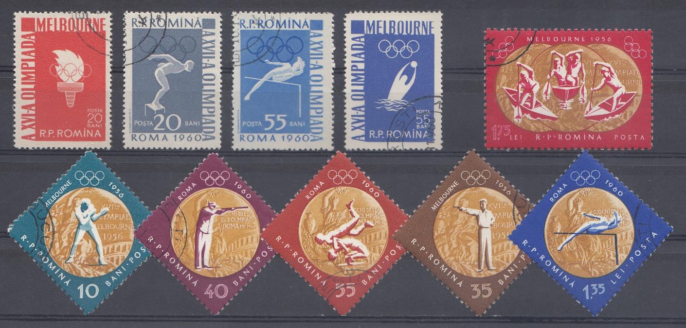 Румыния 1960 год. Летние О.И. Рим-60. Олимпийские виды спорта.  