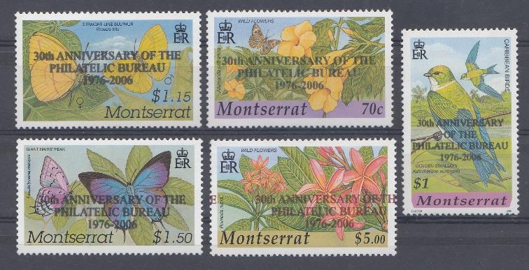 2006 год. Montserrat. Подветренные острова. Бабочки и цветы.