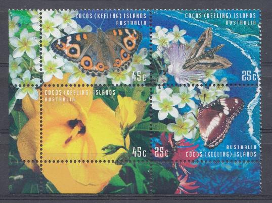  Кокосовые острова и Австралия  1999 год. Цветы, бабочки.  