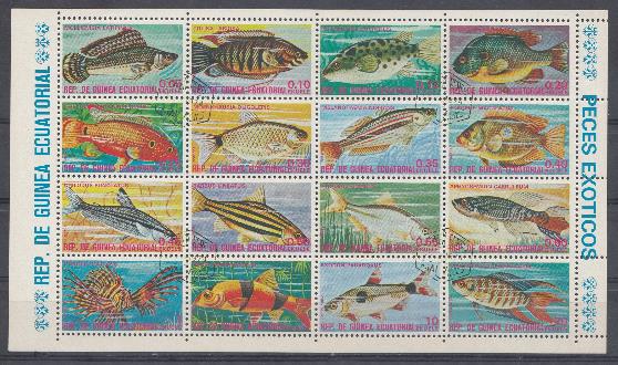 Рыбки. Республика Экваториальная Гвинея 1974 год.
