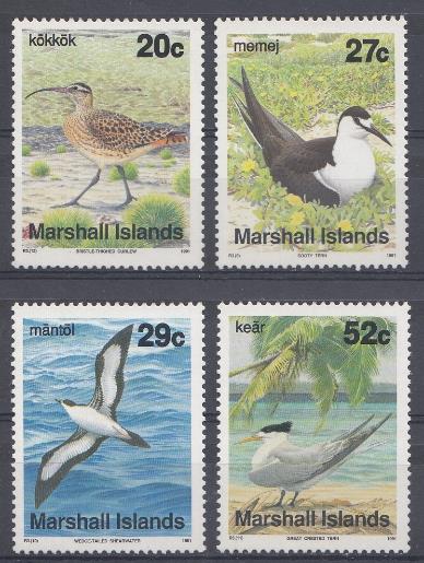 Птицы. Маршаловы  острова 1991 год. Морские птицы.