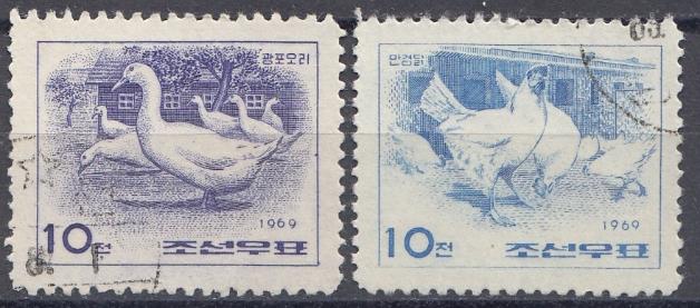Домашние птицы. КНДР 1969 г