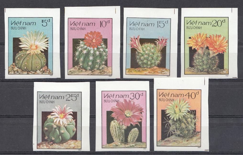 Флора. Цветы. Кактусы. Вьетнам 1987 год. 