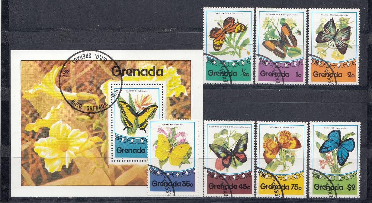 Бабочки. Гренада 1975 год.
