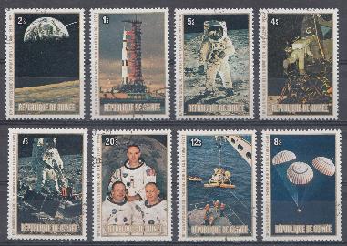 Космос. Республика Гвинея. 10 лет начала лунной программе Аполло США (1969-1979).  