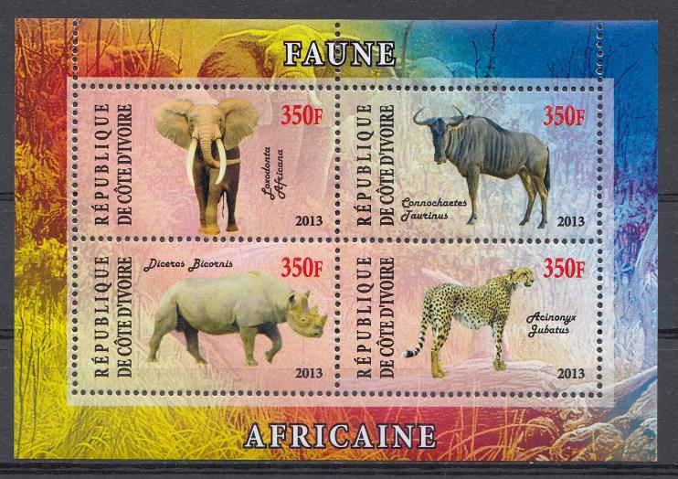 Фауна. Животный мир африканского континента. Р. Кот-И, Ивуар  . 2013 год. 