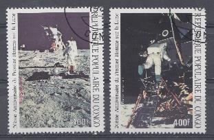 Космос. Конго 1989 год. 20 лет лунной программе Аполлон. США.  