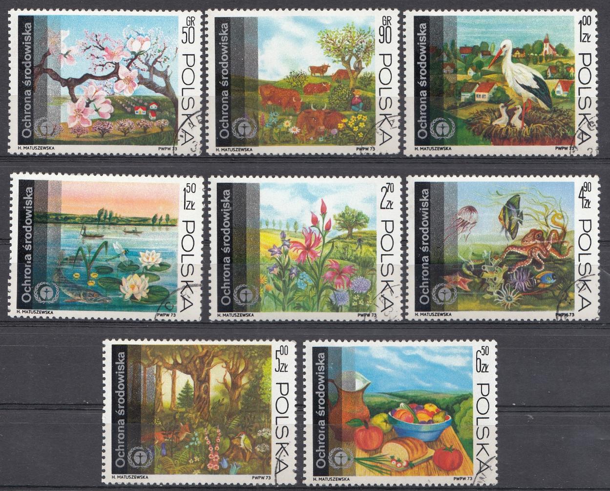 Природа в живописи.  PWPW -73  Польша 1973 год.