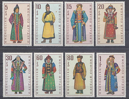 Монгольская национальная одежда. Монголия 1969 год.