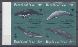 Морская фауна. Киты. Республика Палау 1983 год. WWF.