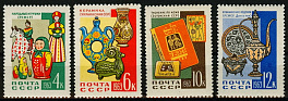 2723-2726. СССР 1963 год. Декоративно-прикладное искусство