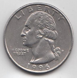 25 центов США 1996 год. P.  Quarter Lollar.