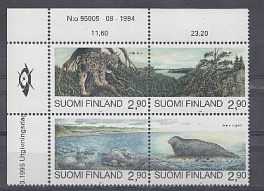 Совместный выпуск Р.Ф.и Финляндии.  Финляндия 1994 год. Фауна.