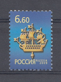 204. (1342)  Россия 2009 год. Тарифные марки. Кораблик на шпиле  Адмиралтейства. 