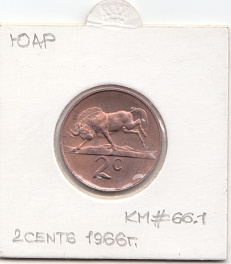 2 cente ЮАР 1966 год. Антилопа. 