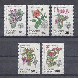 77-81. Флора. Россия 1993 год. Комнатные растения. 
