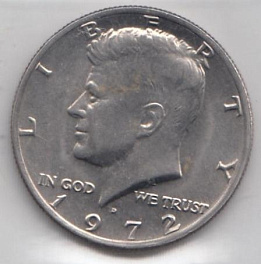50 центов. США 1972 год. Д. Half  Dollar.