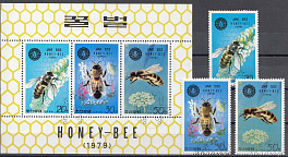 Насекомые. Пчёлы. КНДР 1979 год.