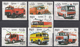 Пожарные  автомобили. Кампучия 1987 год. 