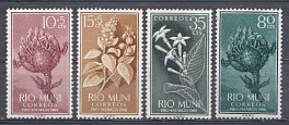 Флора. Испанские колонии. RIO MUNI 1960 год. Цветы.