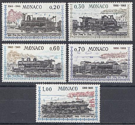 Паровозы. Монако 1968 год. 100 лет железным дорогам 1868-1968 гг.