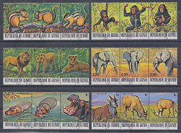 Фауна Африки. Республика Гвинея 1978 год. Животный мир Африки. 