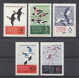 2703- 2707 СССР 1962 год. Фауна. Птицы. 