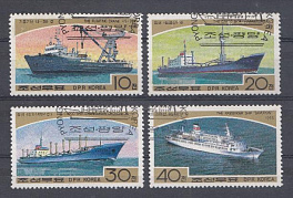 Торговый и пассажирский флот. КНДР 1988 год.