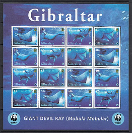 WWF Морская фауна. Гибралтар 2006 год. Скат.