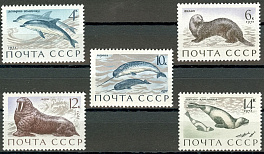 3964-3968. СССР 1971 год. Млекопитающие - обитатели морей и океанов